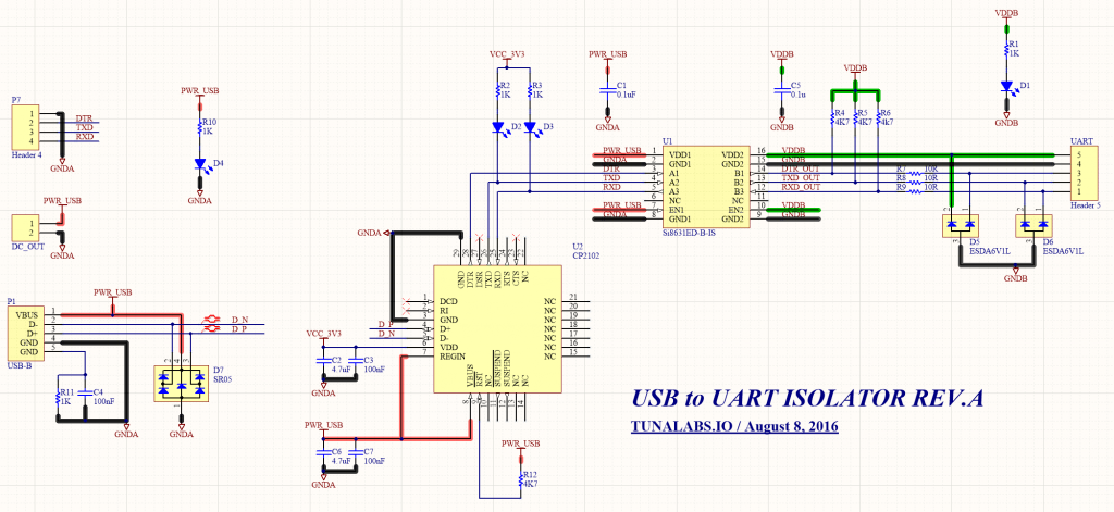 (노이즈 대책) USB to RS232 TTL 절연기
