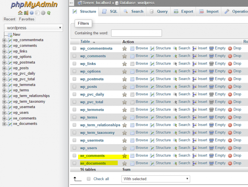 Migration Wordpress from XpressEngine